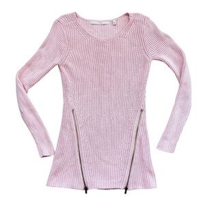 Guess Light Pink Sweater with Dual Zippers Size:XS